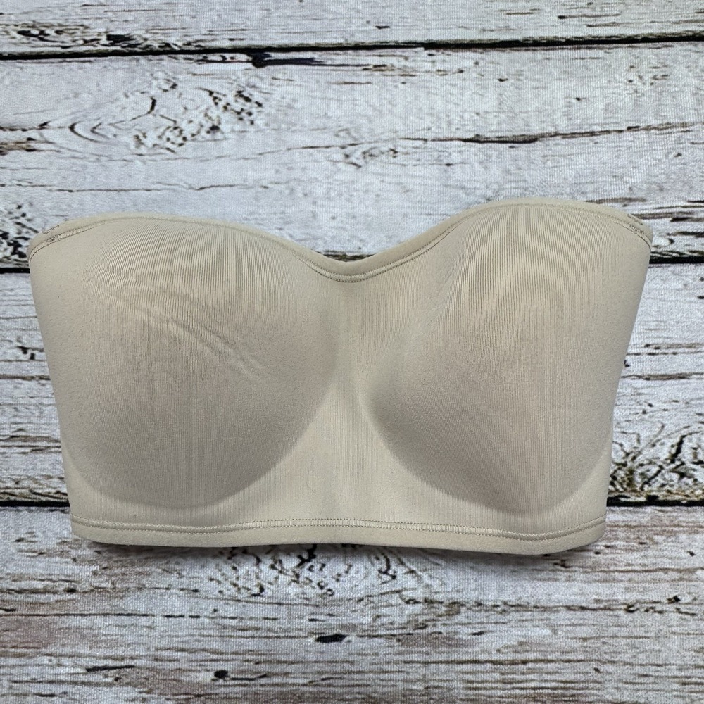 Natori Underneath Strapless Bra With Straps Bandeau Cafe Nude Beige Size 32D NWT